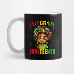 African Black Girl Toddler Girls Kids Celebrate Juneteenth Mug